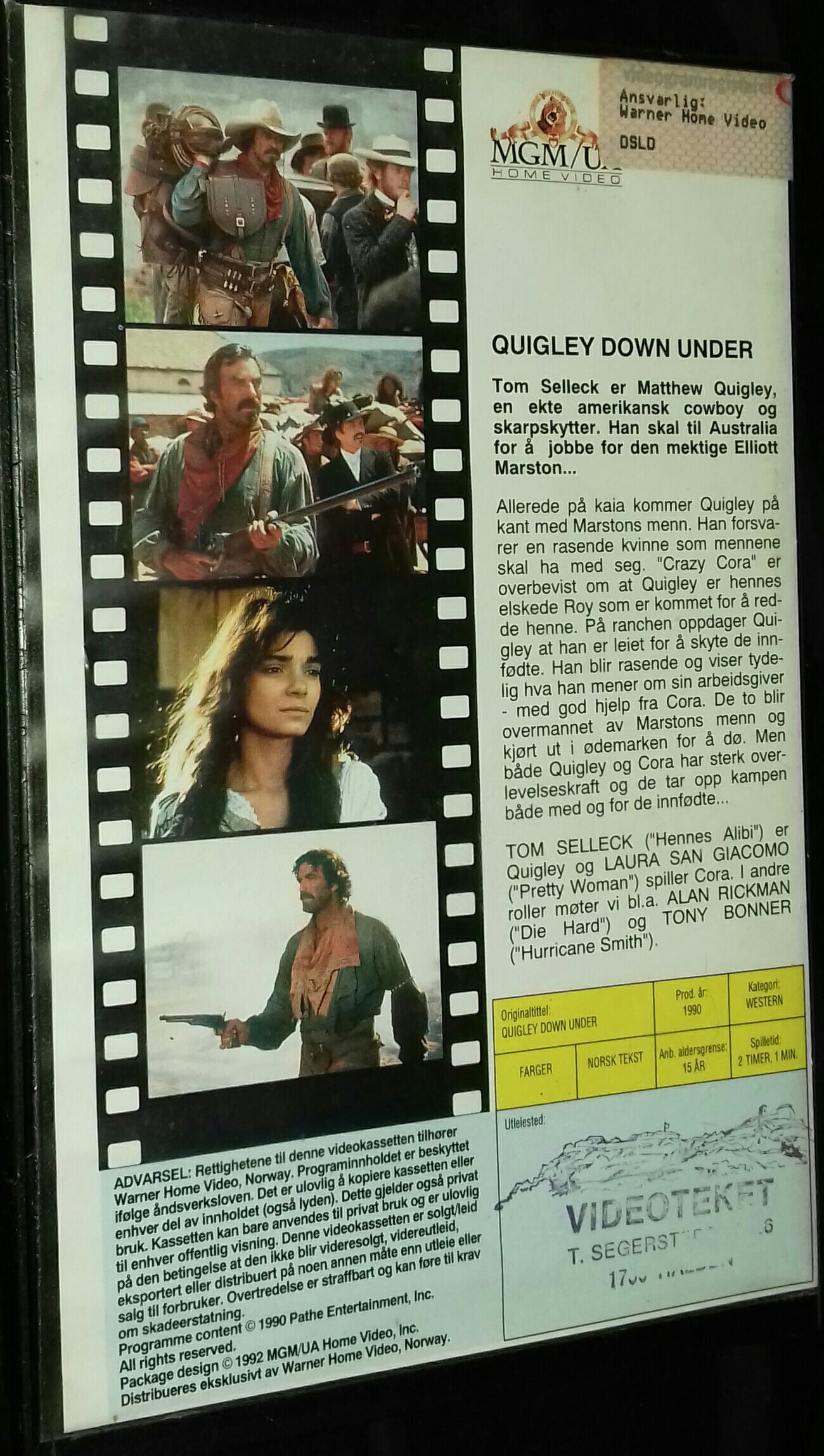 Quigley Down Under VHS movie collectible - Main Image 2