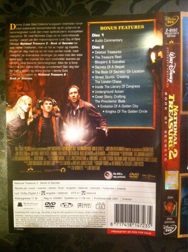National Treasure 2: Book of Secrets Digital Copy movie collectible [Barcode 8717418147235] - Main Image 2