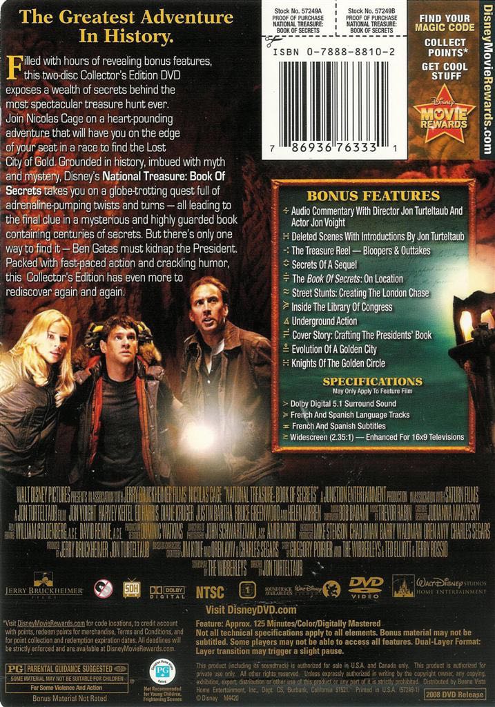 National Treasure 2: Book Of Secrets DVD movie collectible [Barcode 8717418161897] - Main Image 2