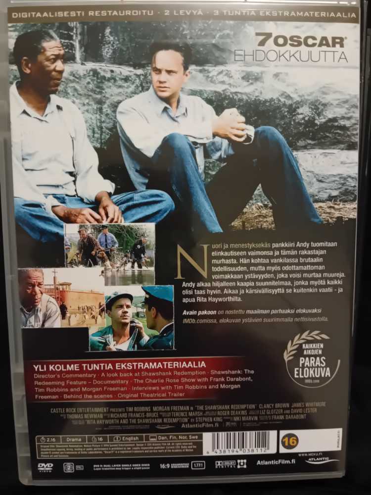 The Shawshank Redemption - Avain Pakoon DVD movie collectible [Barcode 041117291530] - Main Image 3