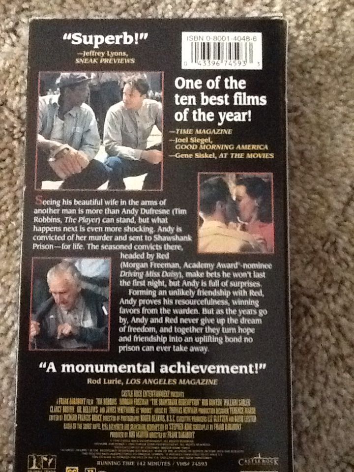 Shawshank Redemption New Sealed VHS movie collectible [Barcode 043396745933] - Main Image 2