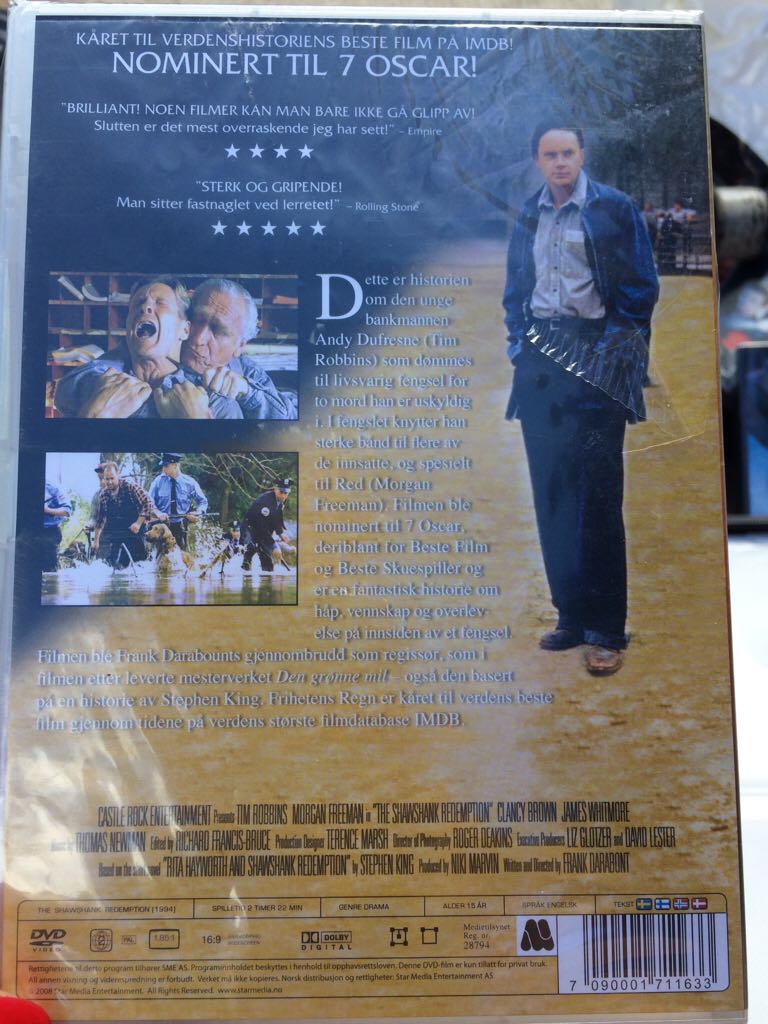 The Shawshank Redemption Blu-ray movie collectible [Barcode 7090001711633] - Main Image 2