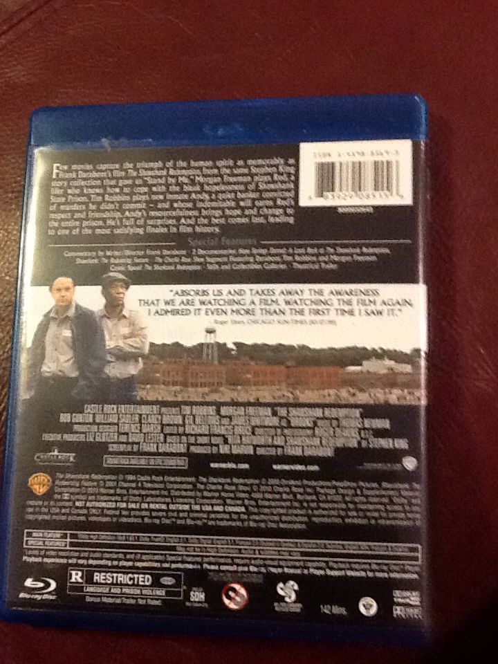 The Shawshank Redemption Blu-ray movie collectible [Barcode 883929085156] - Main Image 2