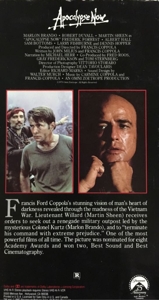 Apocalypse Now VHS movie collectible [Barcode 037757223062] - Main Image 2