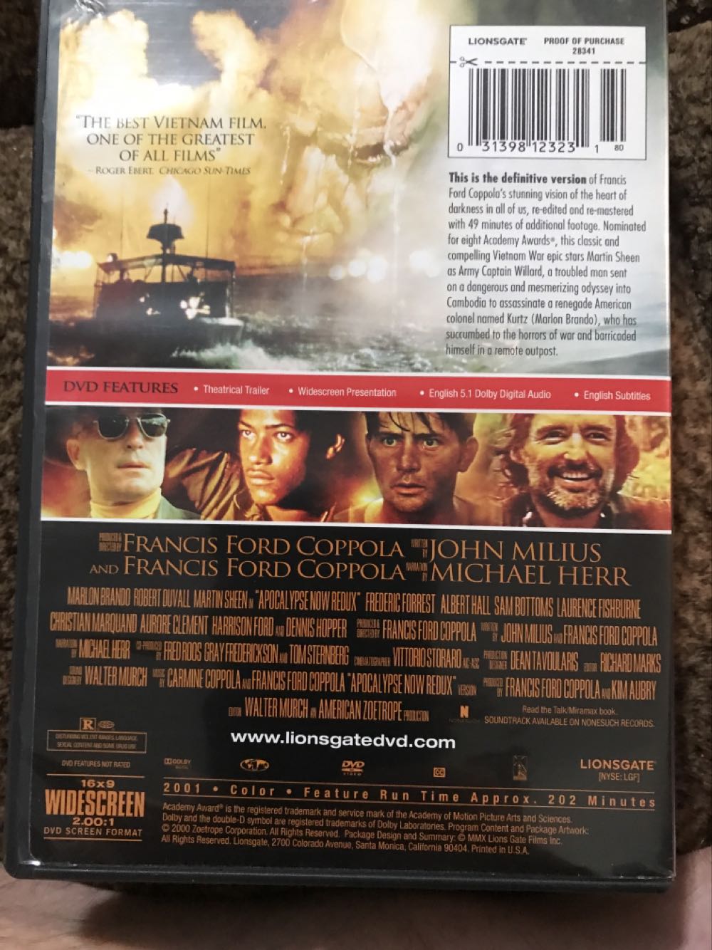 Apocalypse Now DVD movie collectible [Barcode 091360830673] - Main Image 2