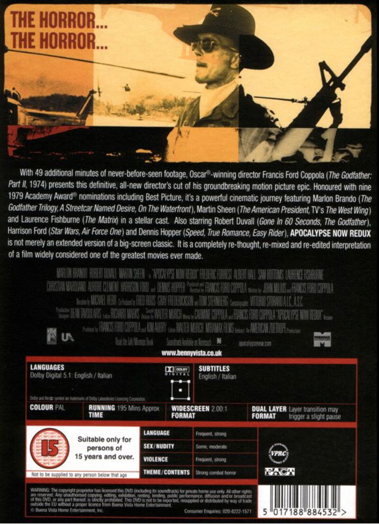 Apocalypse Now DVD movie collectible [Barcode 5017188884532] - Main Image 2