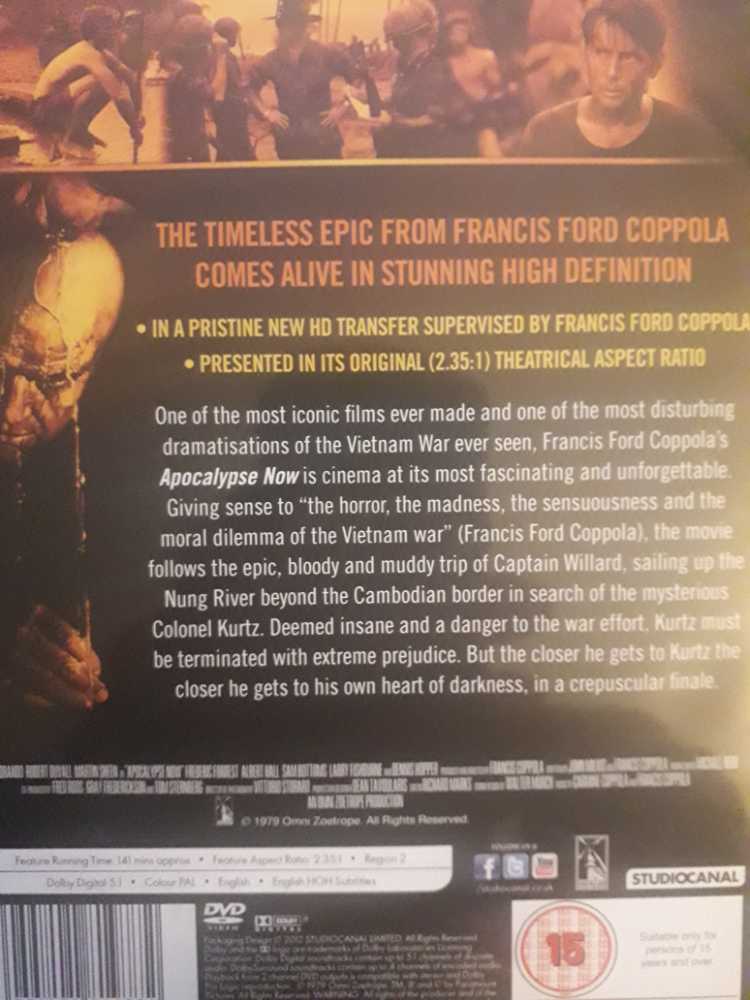 Apocalypse Now DVD movie collectible [Barcode 5055201819772] - Main Image 2