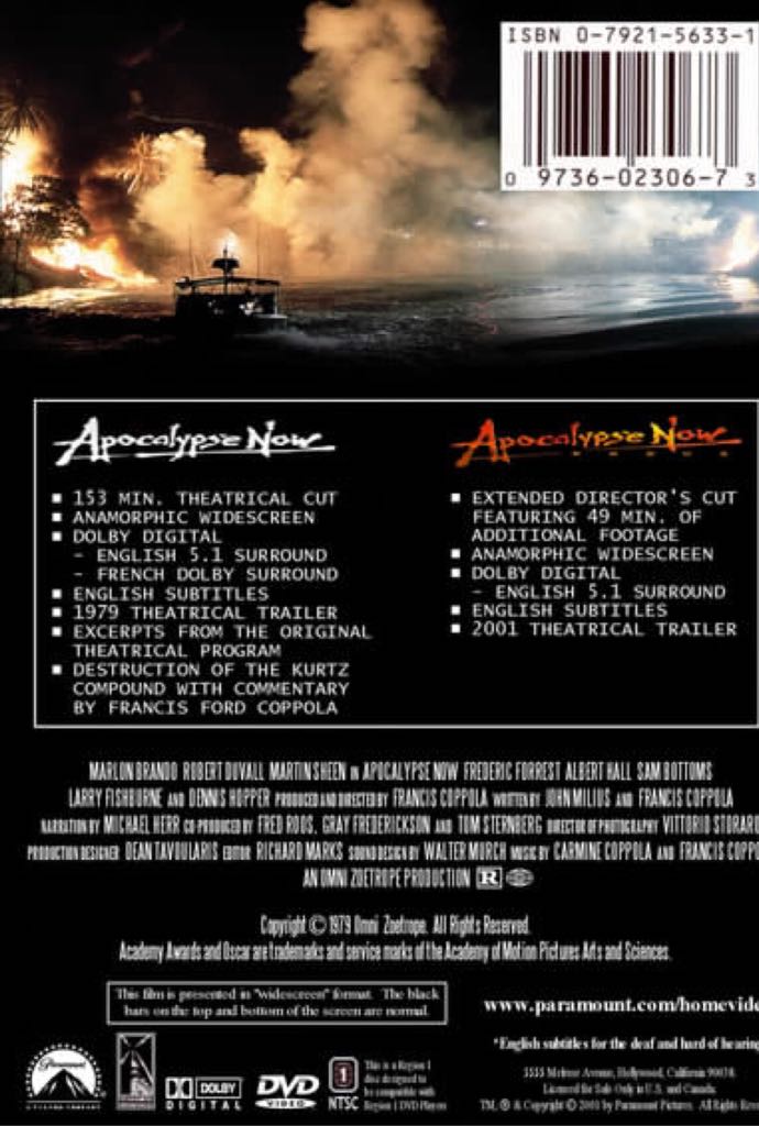 Apocalypse Now DVD movie collectible [Barcode 8414906709288] - Main Image 2