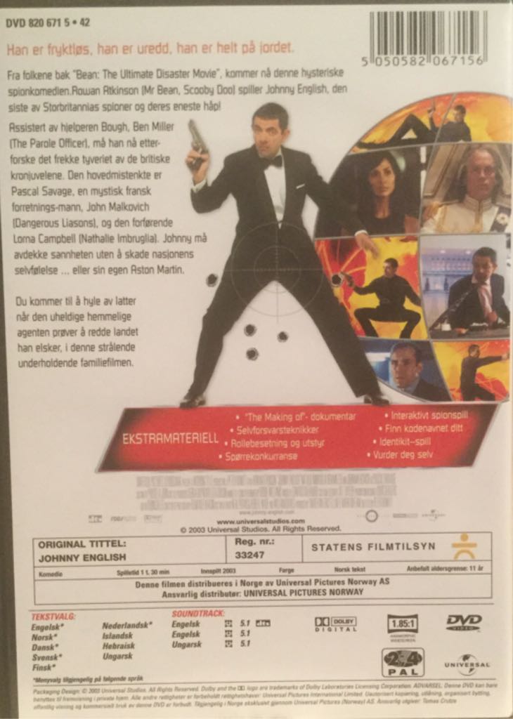 Johnny English DVD movie collectible [Barcode 5050582067156] - Main Image 2