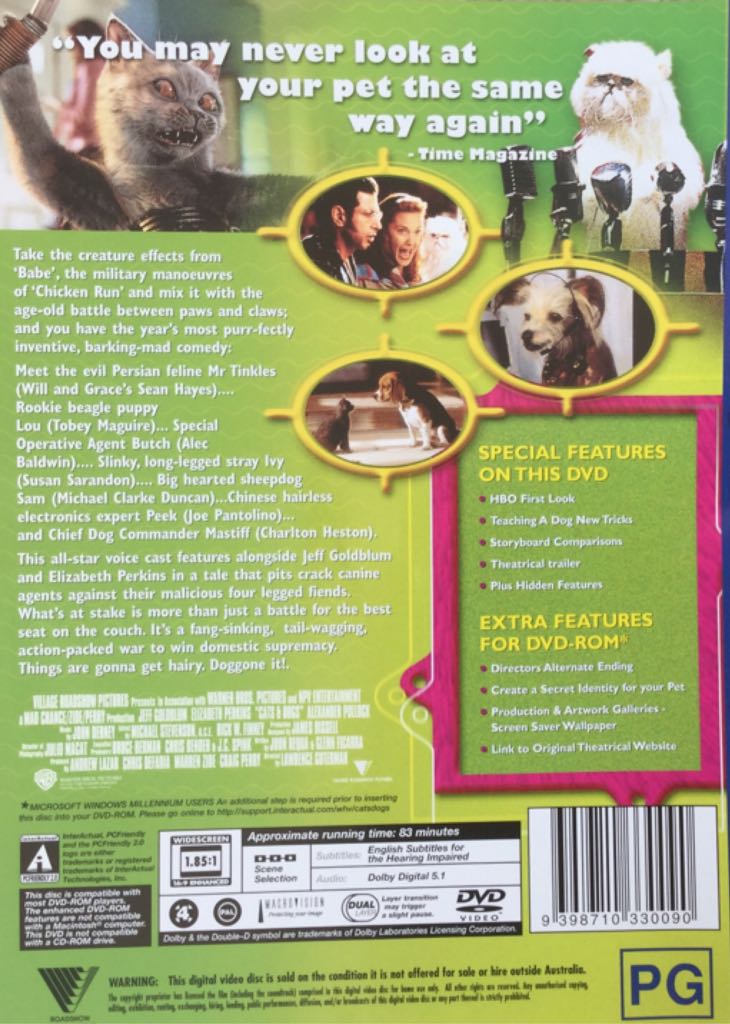 Cats & Dogs DVD movie collectible [Barcode 9398710330090] - Main Image 2