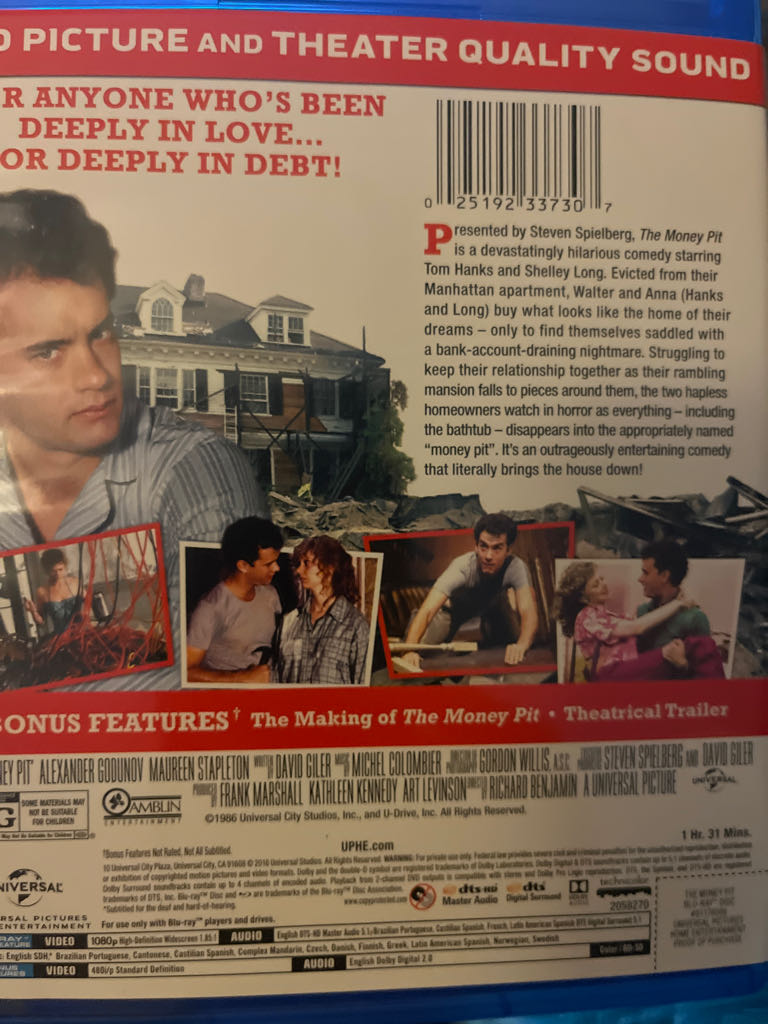 Money Pit, The (with Dragnet) DVD movie collectible [Barcode 025192057793] - Main Image 2