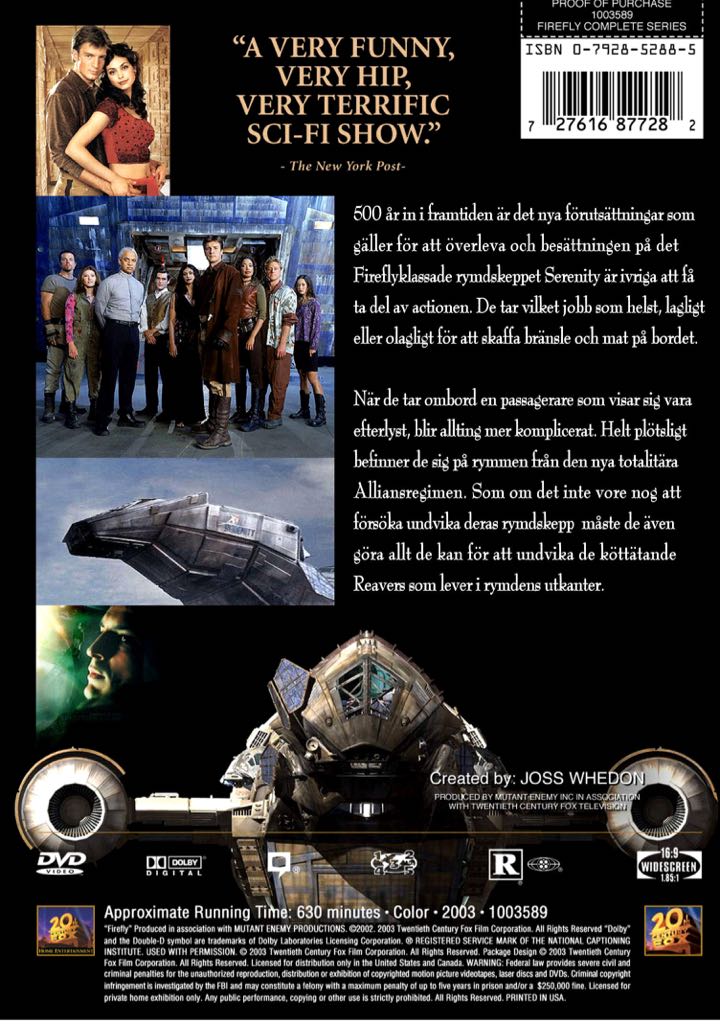 Firefly: The Complete Series DVD movie collectible [Barcode 024543879527] - Main Image 2