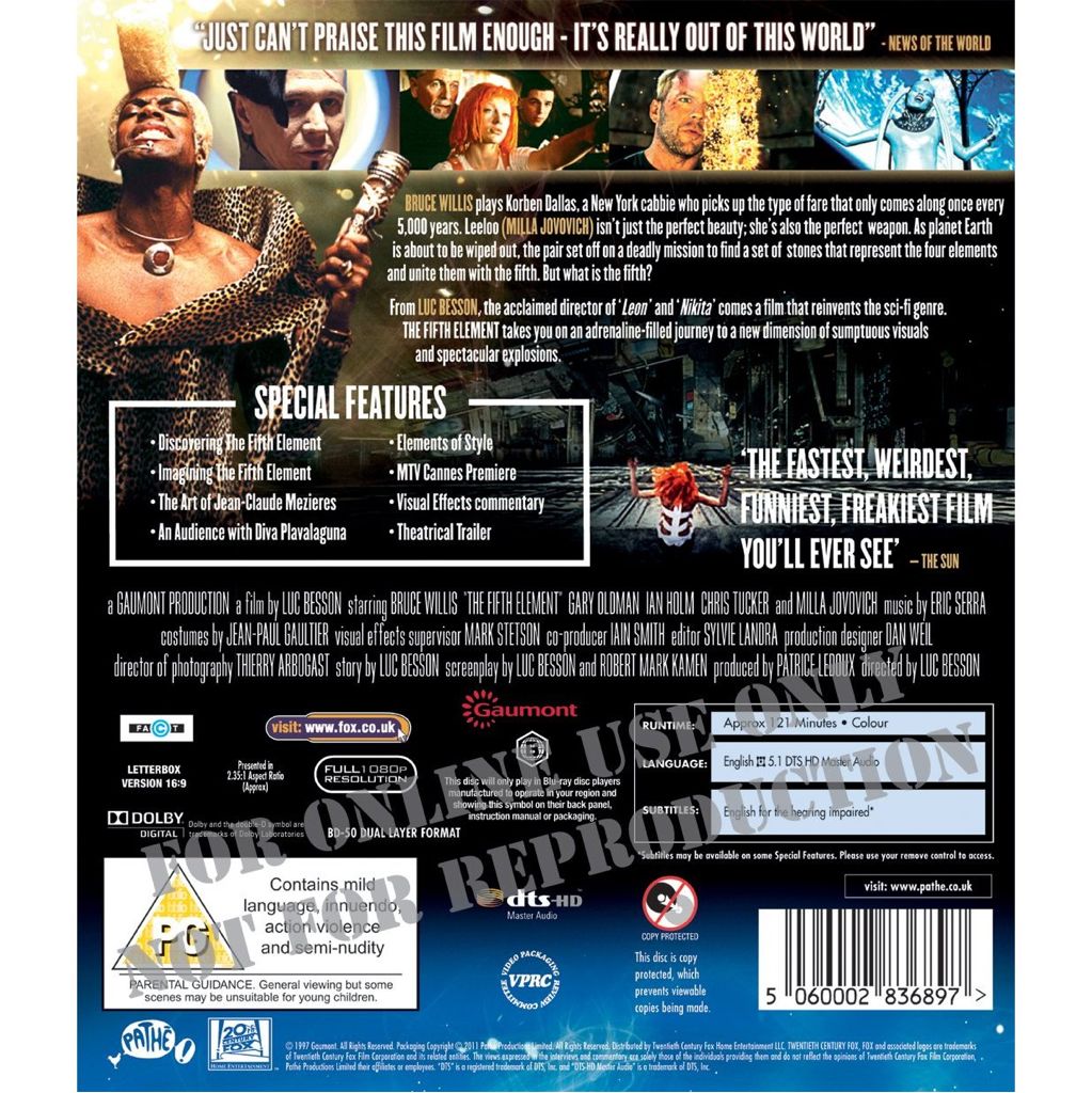 The Fifth Element Blu-ray movie collectible [Barcode 043396215207] - Main Image 2