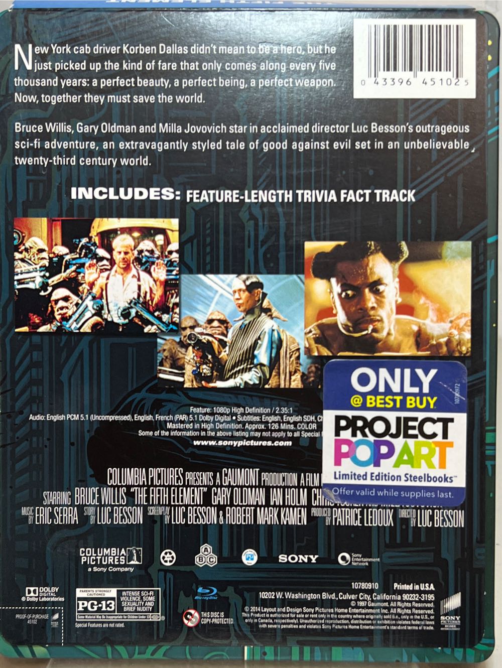 The Fifth Element Blu-ray movie collectible [Barcode 043396451704] - Main Image 4