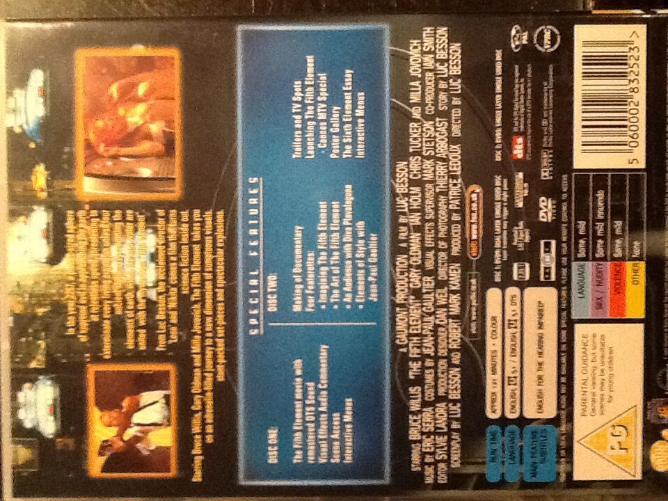 The Fifth Element DVD movie collectible [Barcode 5060002832523] - Main Image 2