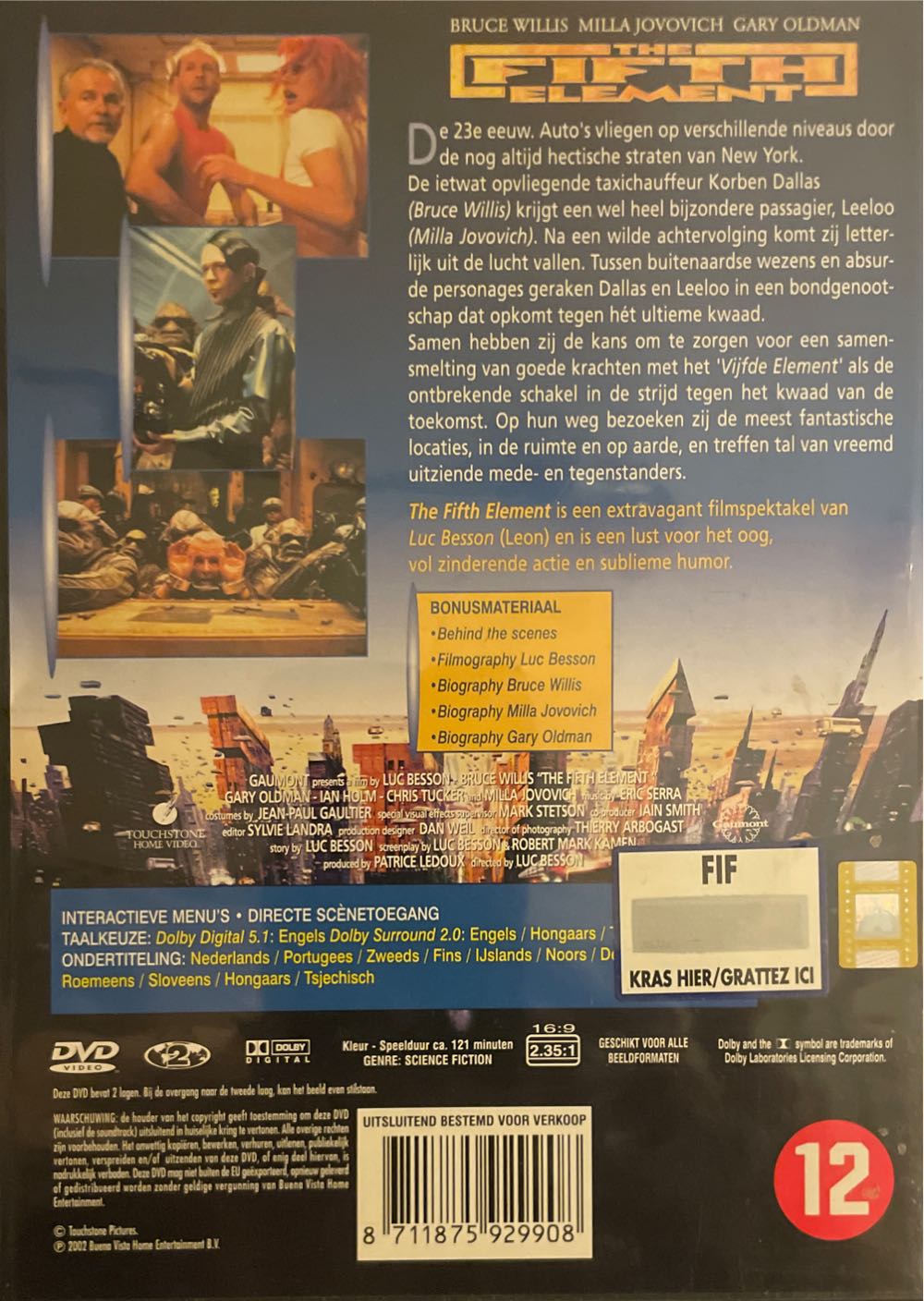 The Fifth Element DVD movie collectible [Barcode 8711875929908] - Main Image 2