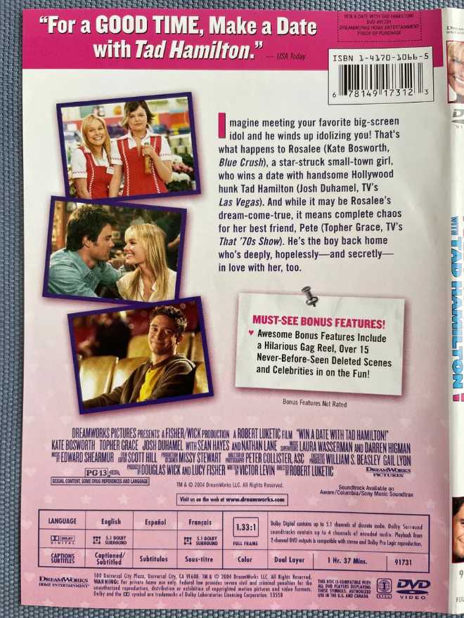 Win a Date with Tad Hamilton! DVD movie collectible [Barcode 5050583011967] - Main Image 2