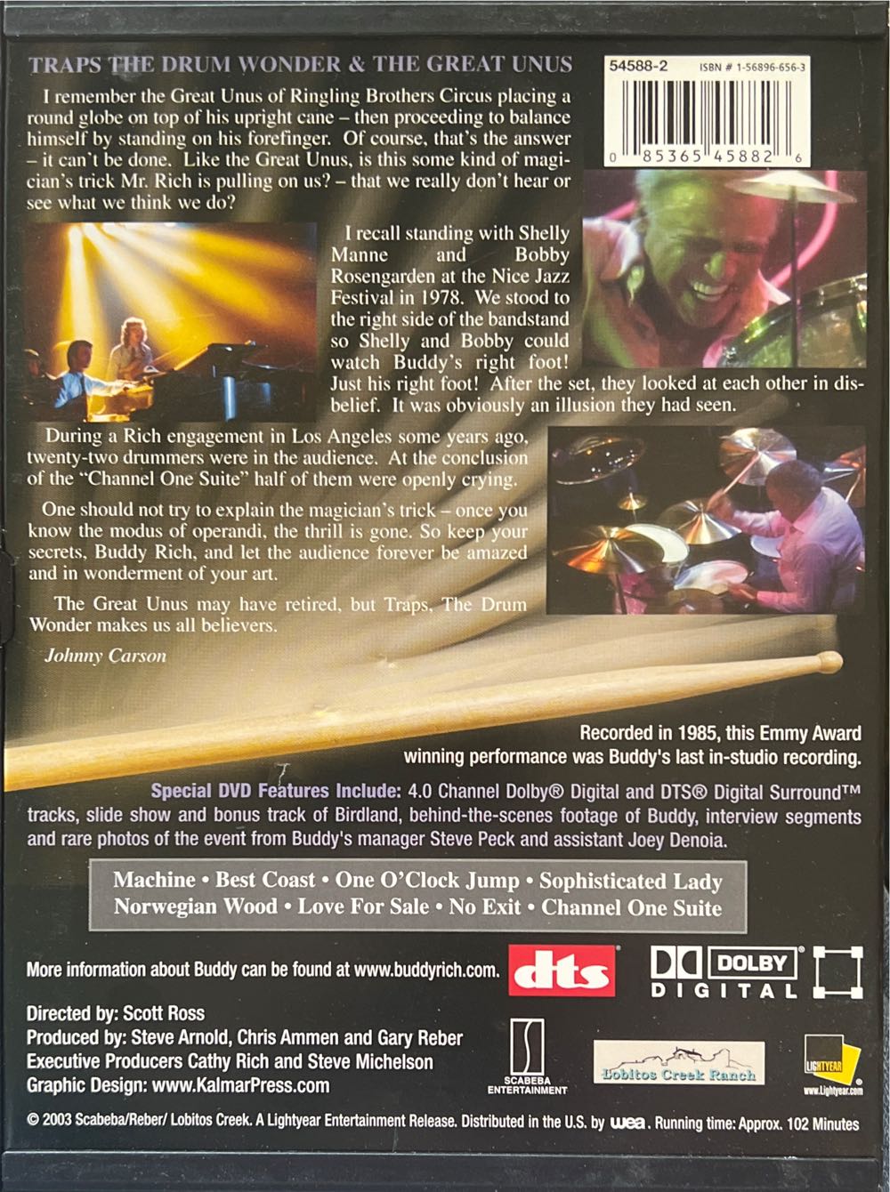 Buddy Rich and His Band: Channel One Suite DVD movie collectible [Barcode 085365458826] - Main Image 2