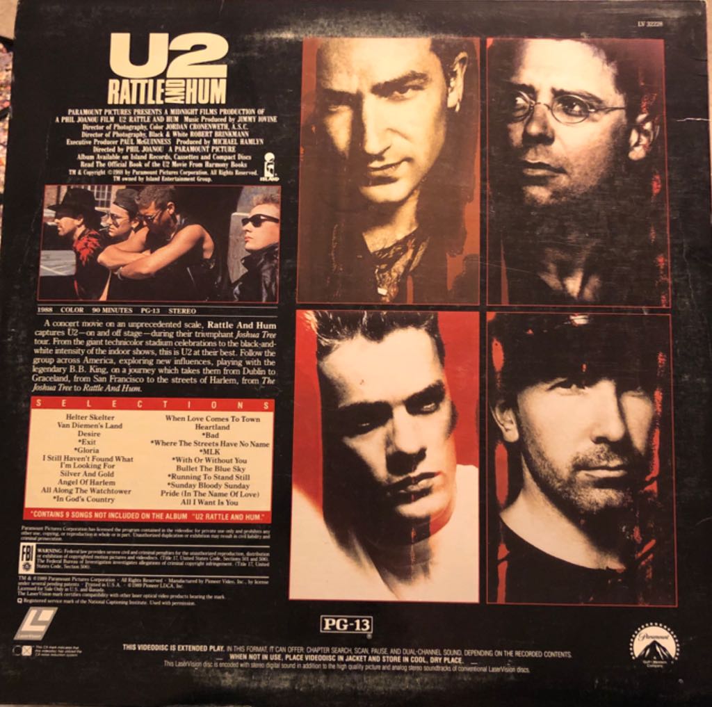 U2: Rattle and Hum DVD movie collectible [Barcode 097363222828] - Main Image 2