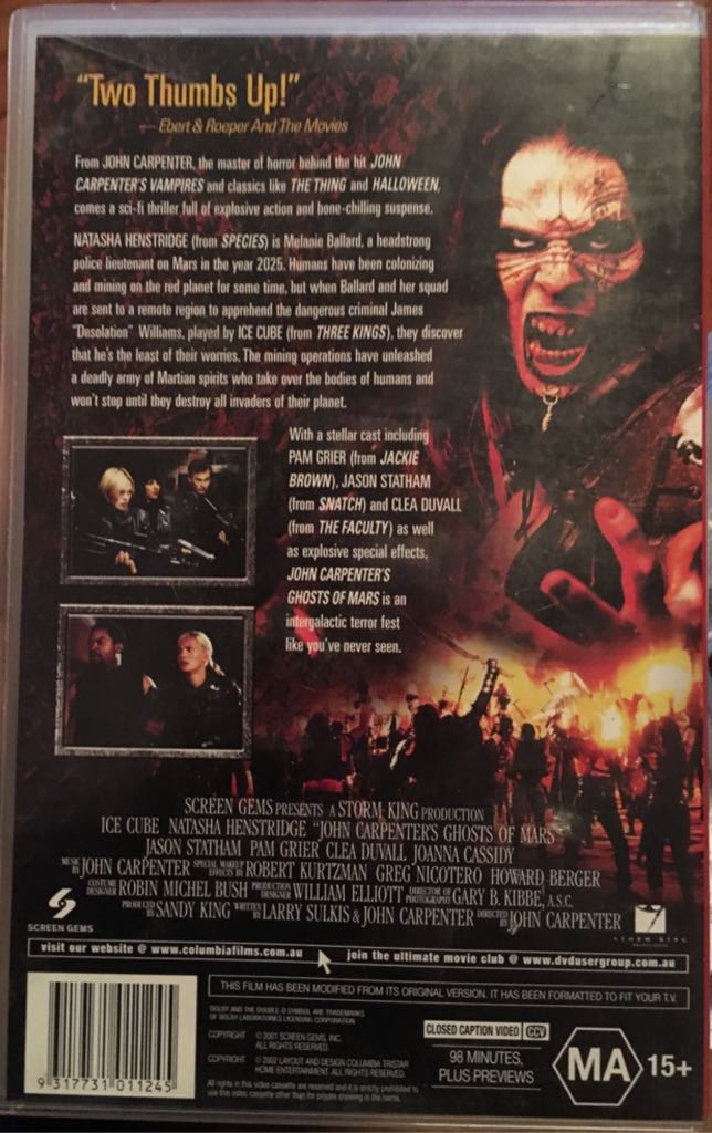 Ghosts of Mars (2001) VHS movie collectible [Barcode 043396056954] - Main Image 2