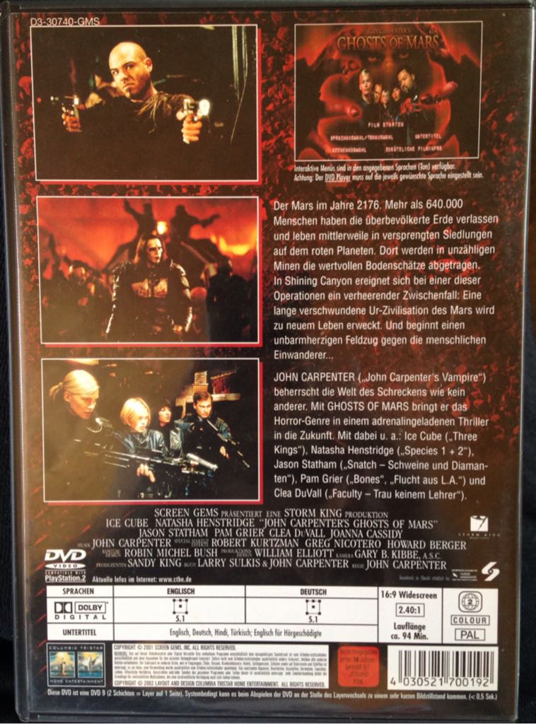 Ghosts of Mars DVD movie collectible [Barcode 4030521700192] - Main Image 2
