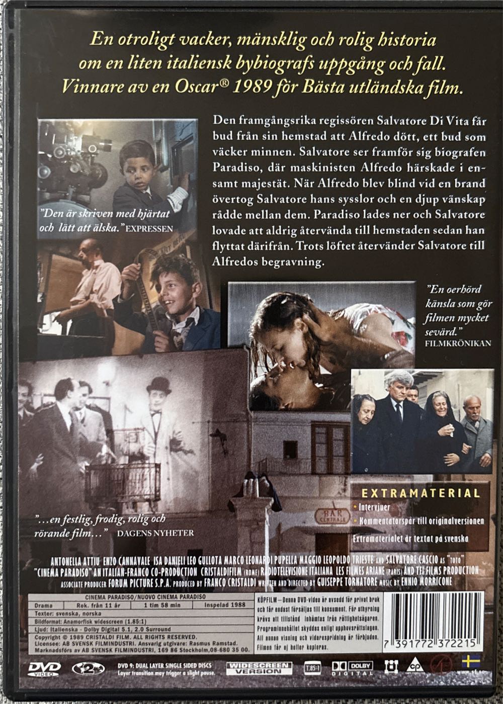 Cinema Paradiso DVD movie collectible [Barcode 7391772372215] - Main Image 2