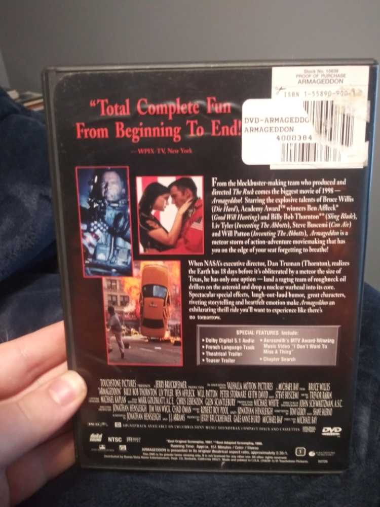 @DVD BRUCE WILLIS Armageddon(1998) (disc only) DVD movie collectible [Barcode 71795100084] - Main Image 2