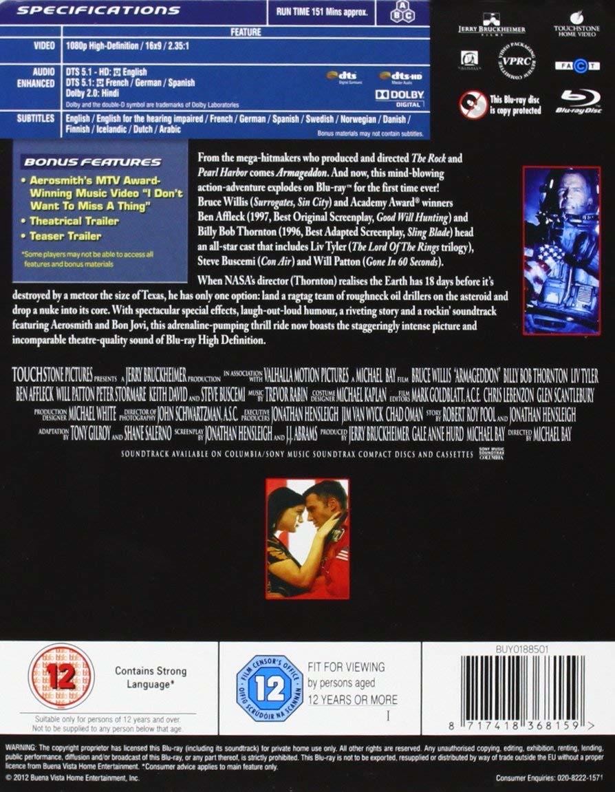 Armageddon Blu-ray movie collectible [Barcode 8717418423827] - Main Image 2