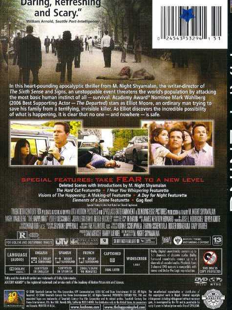 The Happening  DVD movie collectible [Barcode 024543706748] - Main Image 4