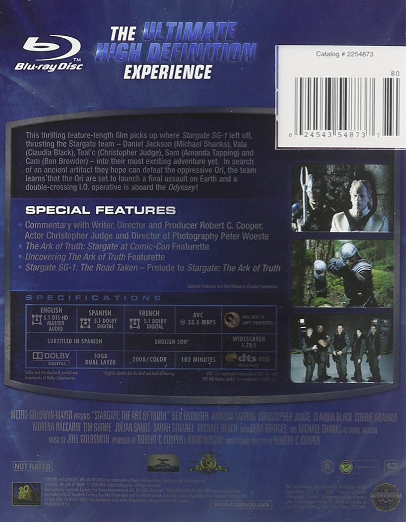 Stargate: The Ark of Truth Blu-ray movie collectible [Barcode 0024543548737] - Main Image 2