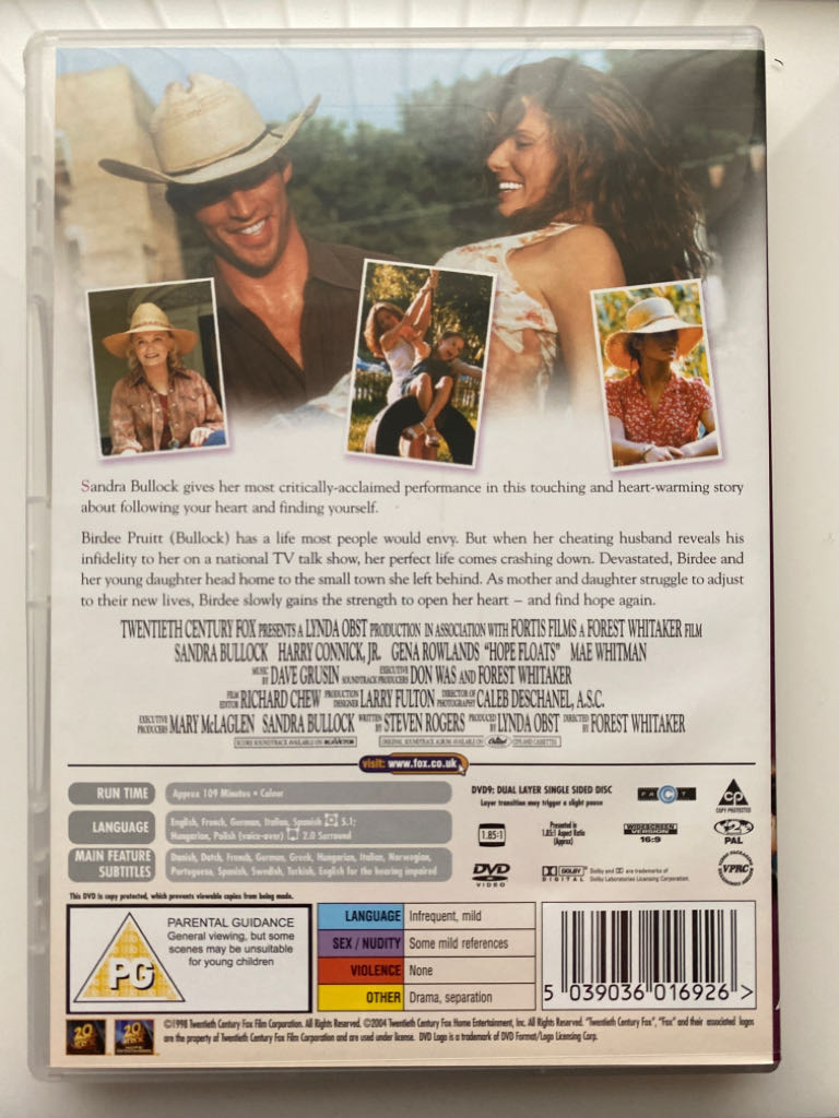 Hope Floats DVD movie collectible [Barcode 5039036016926] - Main Image 2