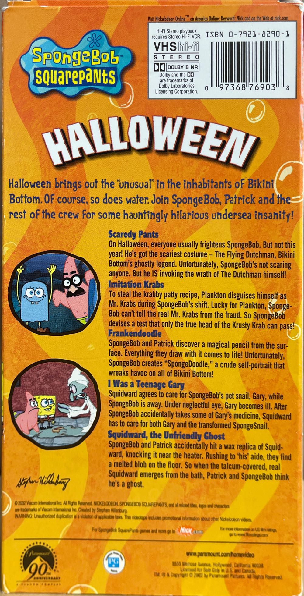SpongeBob SquarePants : Halloween VHS movie collectible [Barcode 097368769038] - Main Image 2
