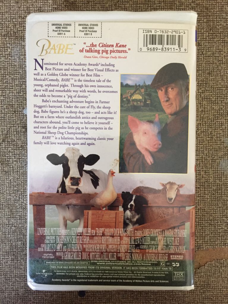 Babe VHS movie collectible [Barcode 096898391139] - Main Image 2