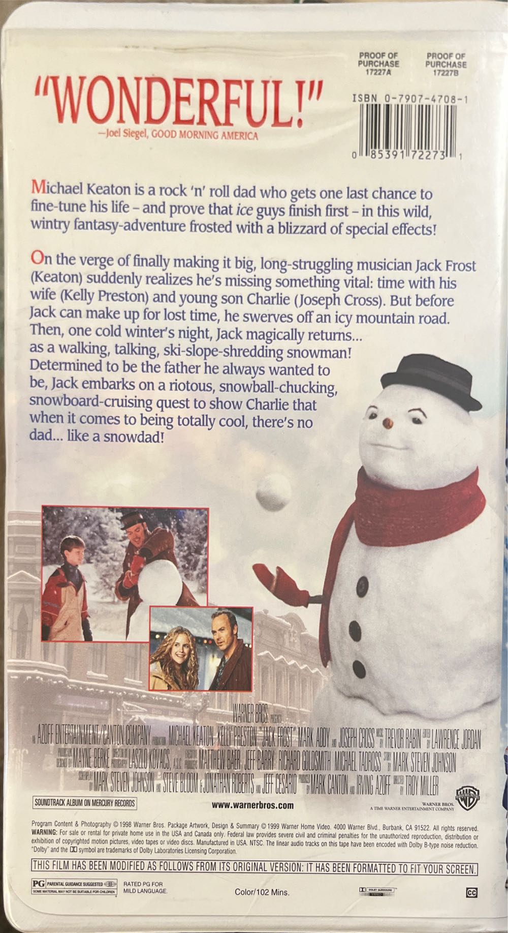 Jack Frost VHS VHS movie collectible [Barcode 085391722731] - Main Image 3