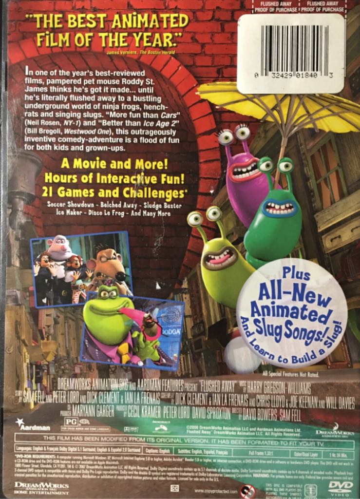 Flushed Away DVD movie collectible [Barcode 032429018403] - Main Image 2