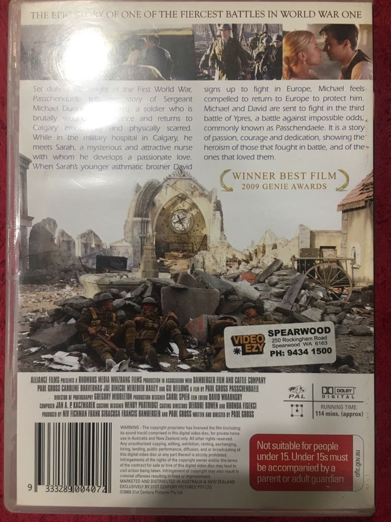 Passchendaele DVD movie collectible [Barcode 9333289004072] - Main Image 2