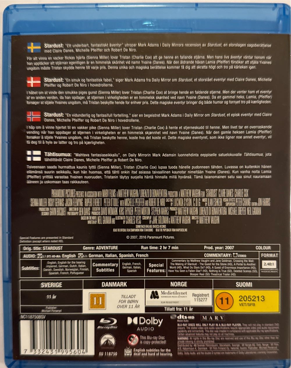 Stardust Blu-ray movie collectible [Barcode 7332431995604] - Main Image 2