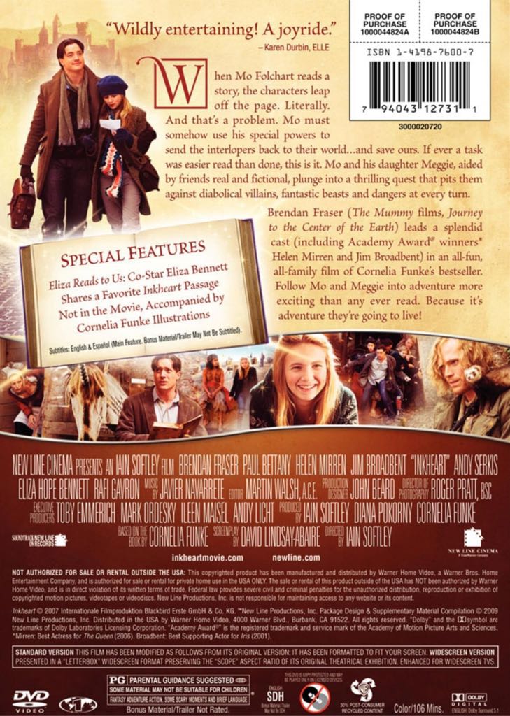Inkheart DVD movie collectible [Barcode 794043134128] - Main Image 2
