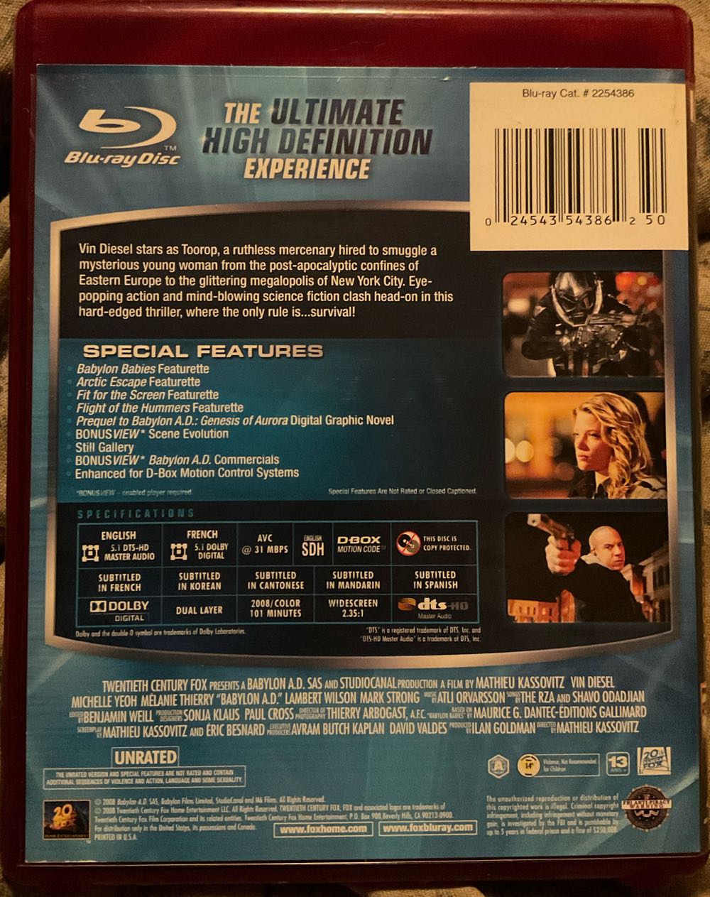 Babylon A.D. Blu-ray movie collectible [Barcode 024543543862] - Main Image 2