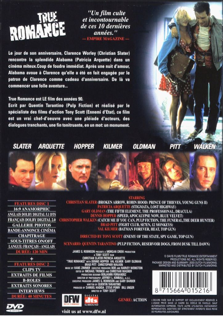 True Romance DVD movie collectible [Barcode 88314679] - Main Image 2