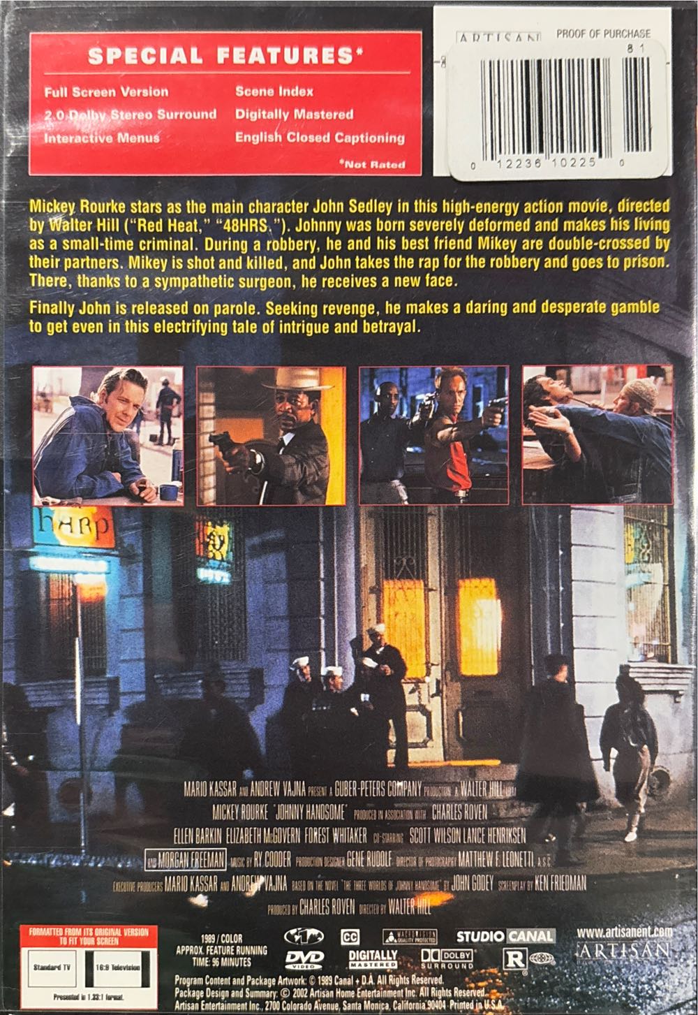 Johnny Handsome DVD movie collectible [Barcode 012236102250] - Main Image 2