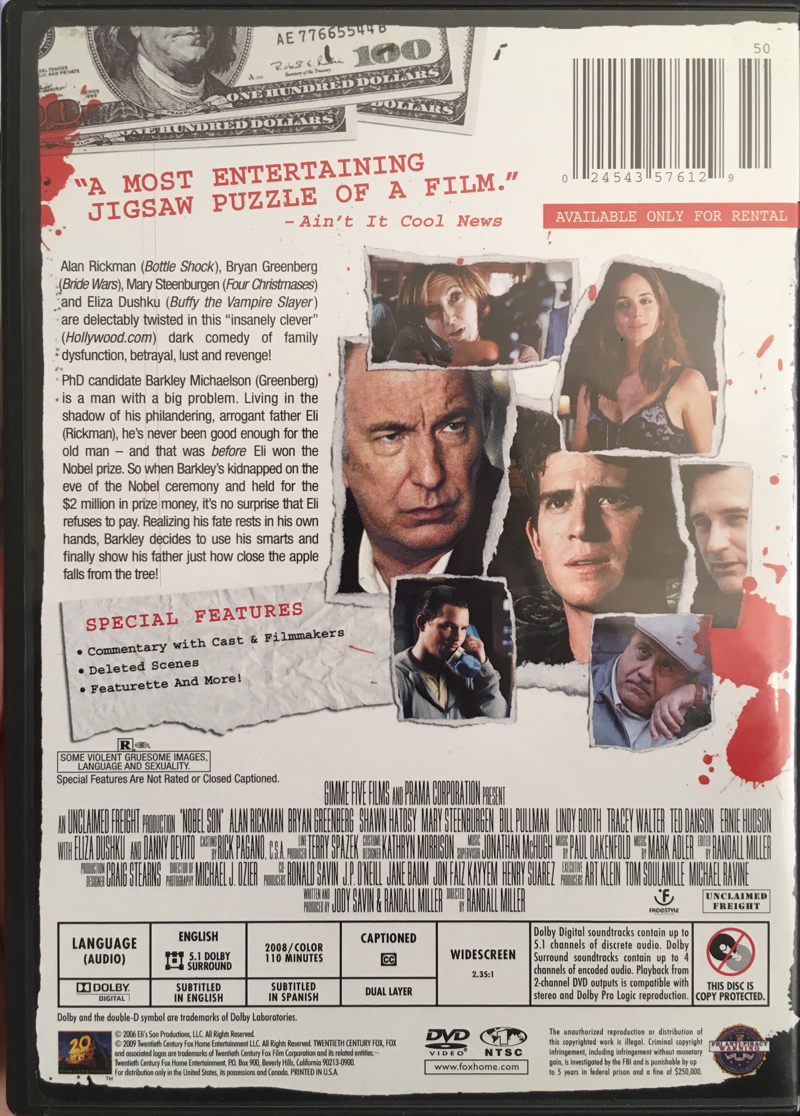 Nobel Son DVD movie collectible [Barcode 024543576129] - Main Image 2