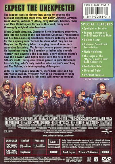 Mystery Men DVD movie collectible [Barcode 025192068829] - Main Image 2