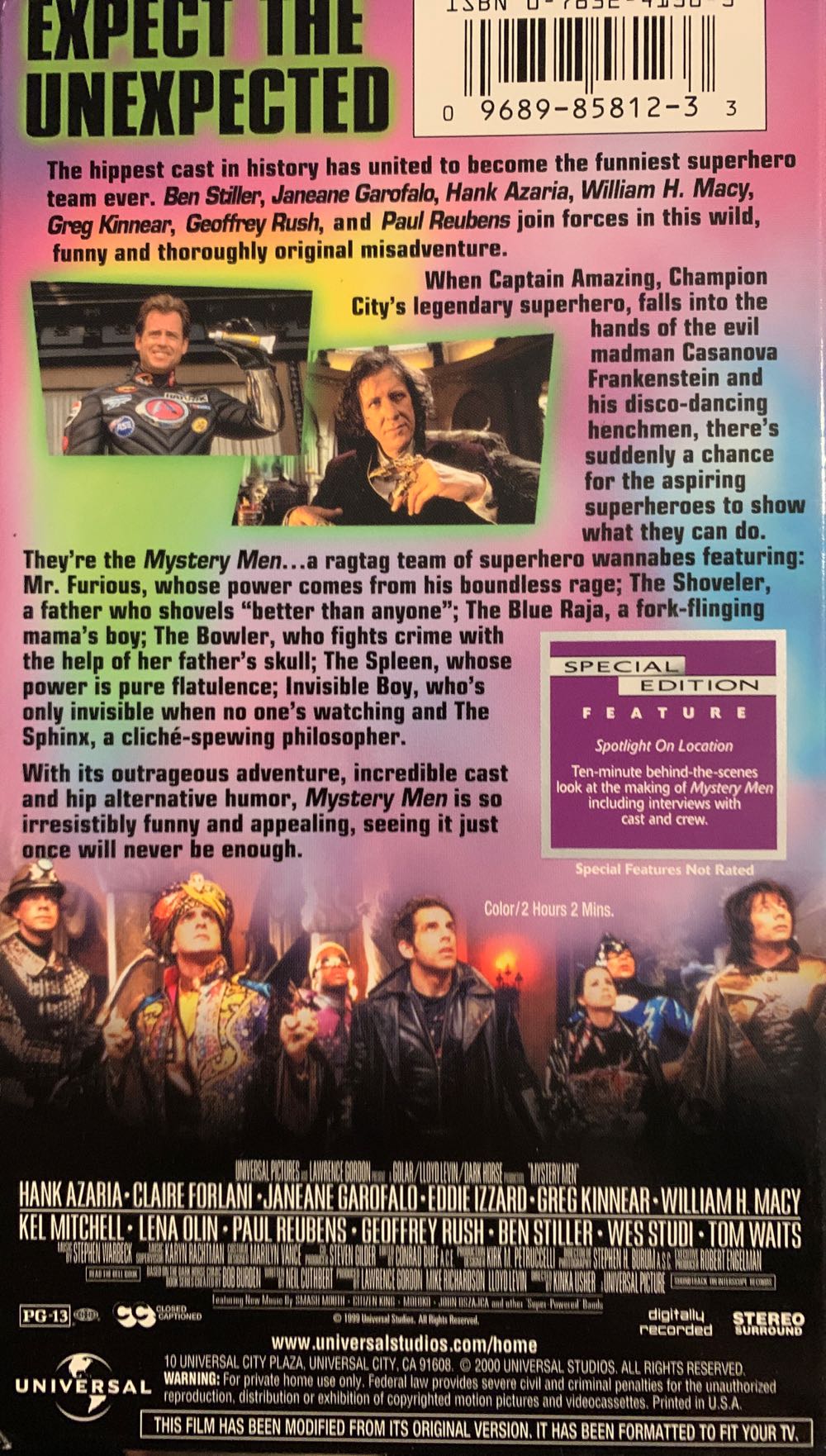 Mystery Men VHS movie collectible [Barcode 096898581233] - Main Image 2