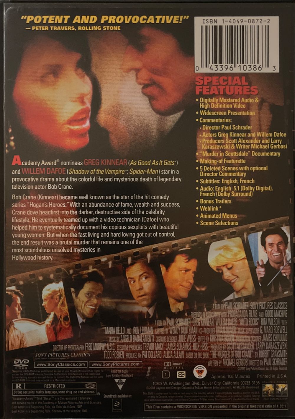 Auto Focus (W/Insert) DVD movie collectible [Barcode 043396103863] - Main Image 3