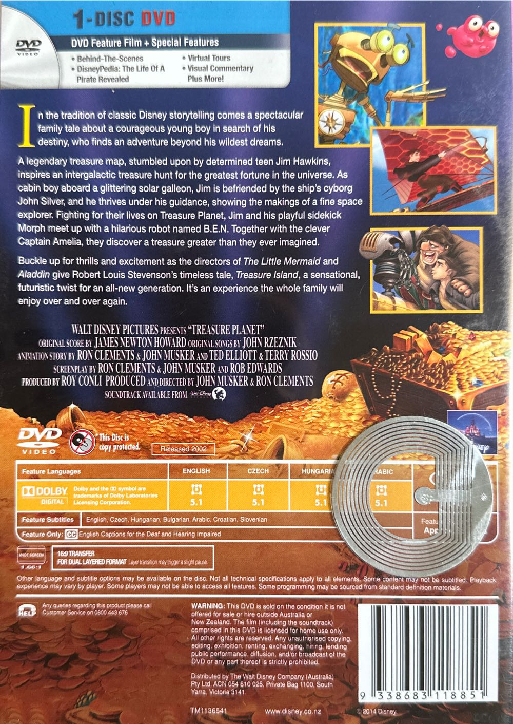 Treasure Planet DVD movie collectible [Barcode 9338683118851] - Main Image 2