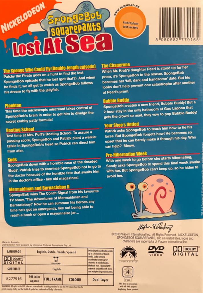 SpongeBob SquarePants: Lost at Sea DVD movie collectible [Barcode 5050582779165] - Main Image 2