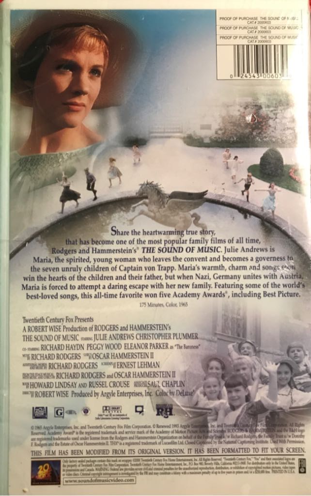 The Sound of Music VHS movie collectible [Barcode 024543006039] - Main Image 2