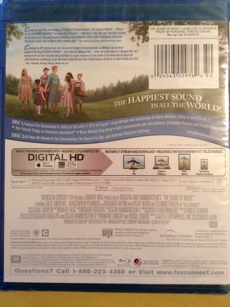 Sound of Music Blu-ray movie collectible [Barcode 024543029762] - Main Image 2