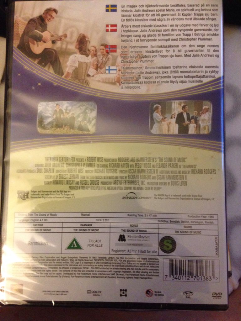 The Sound of Music DVD movie collectible [Barcode 7340112701383] - Main Image 2